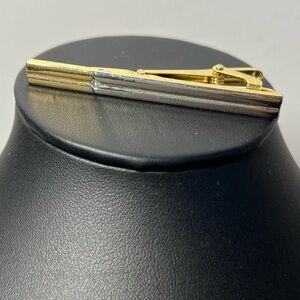 Vintage Gold and Silver Tie Clip. Stone